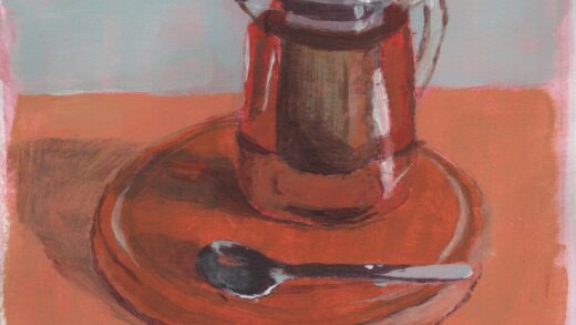 Tea time. Acrylic in sketchbook.
