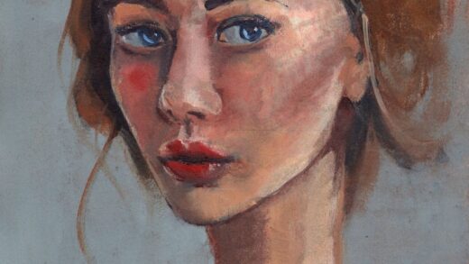 Portrait of a woman (oil on paper)