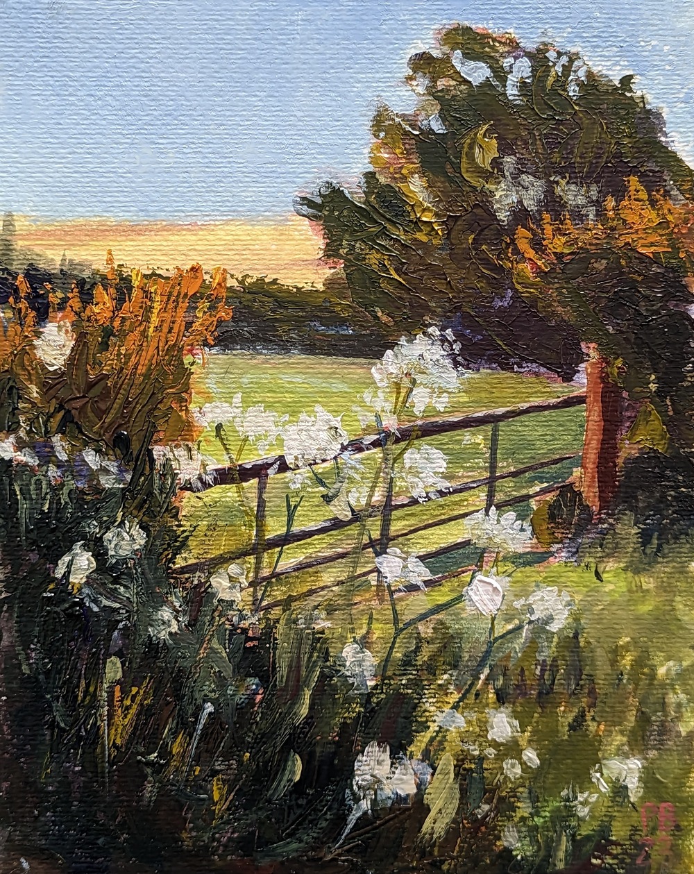 Łąka (olej na papierze, 18x24cm)