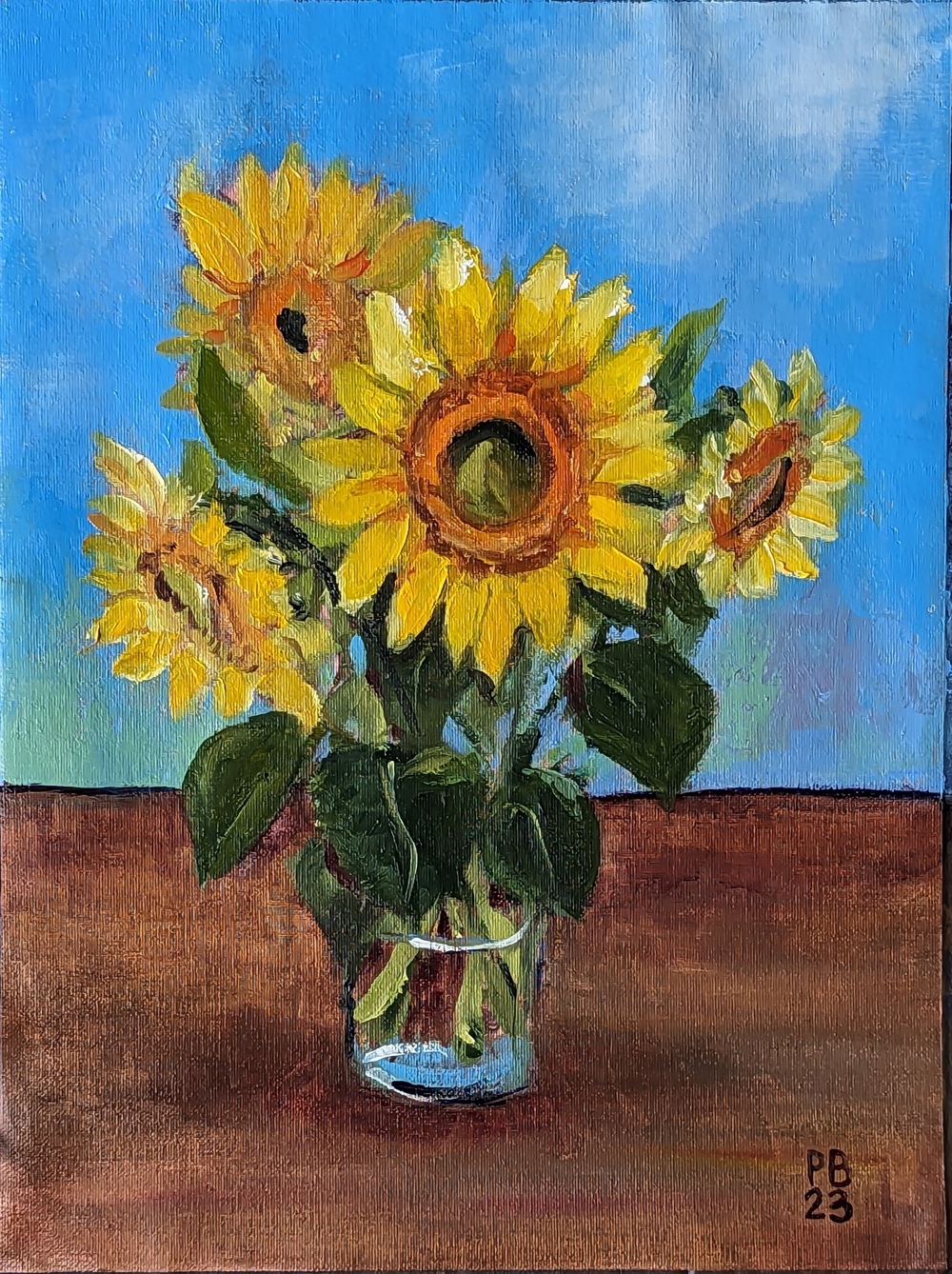 Słoneczniki (olej na płótnie, 30x40cm)