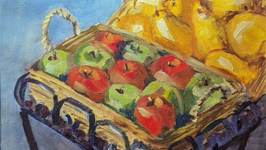 Jabłka i gruszki (olej na płótnie, 30x40cm)
