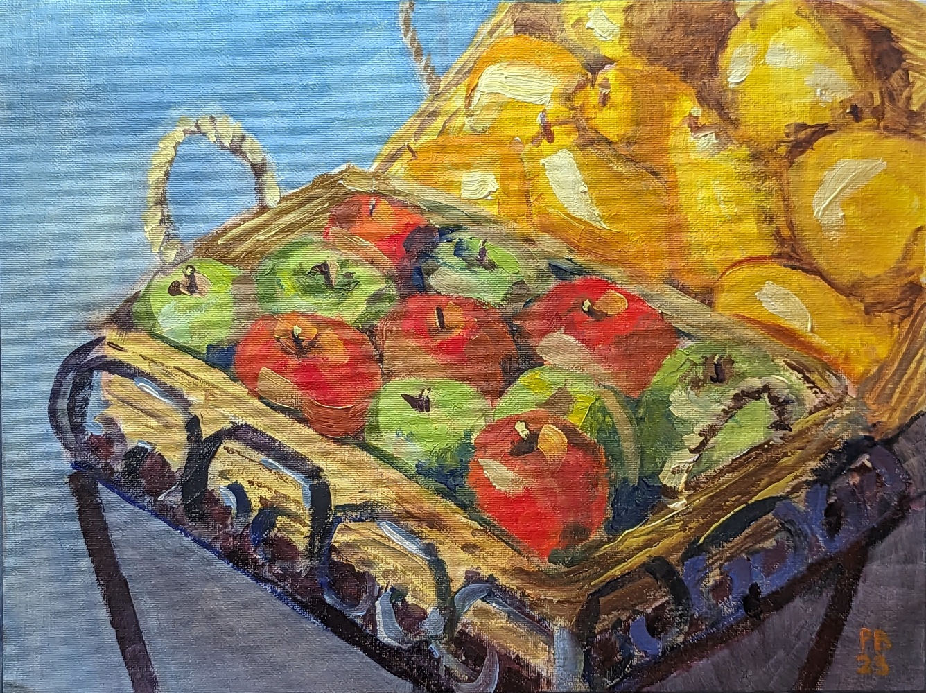 Jabłka i gruszki (olej na płótnie, 30x40cm)