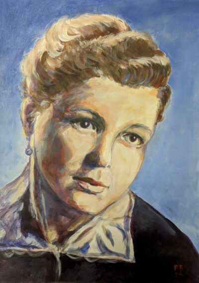 Portret Babci (akryle, a3, wykonany w WOK)