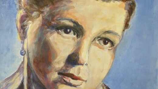 Portret Babci (akryle, a3, wykonany w WOK)