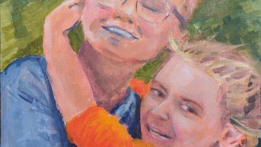 Brat i siostra (olej na płótnie, 30x40cm)