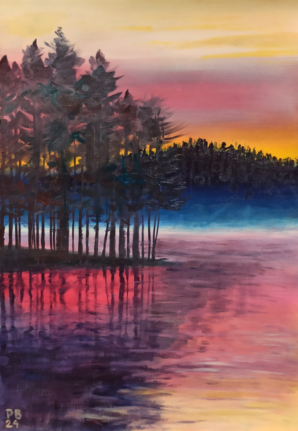 Widok (olej na płotnie, A3)