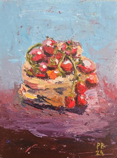 pomidorki (olej na papierze, 18x24cm)