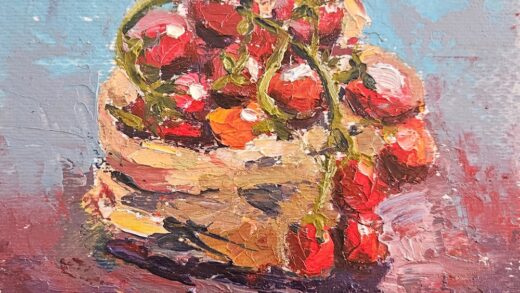pomidorki (olej na papierze, 18x24cm)