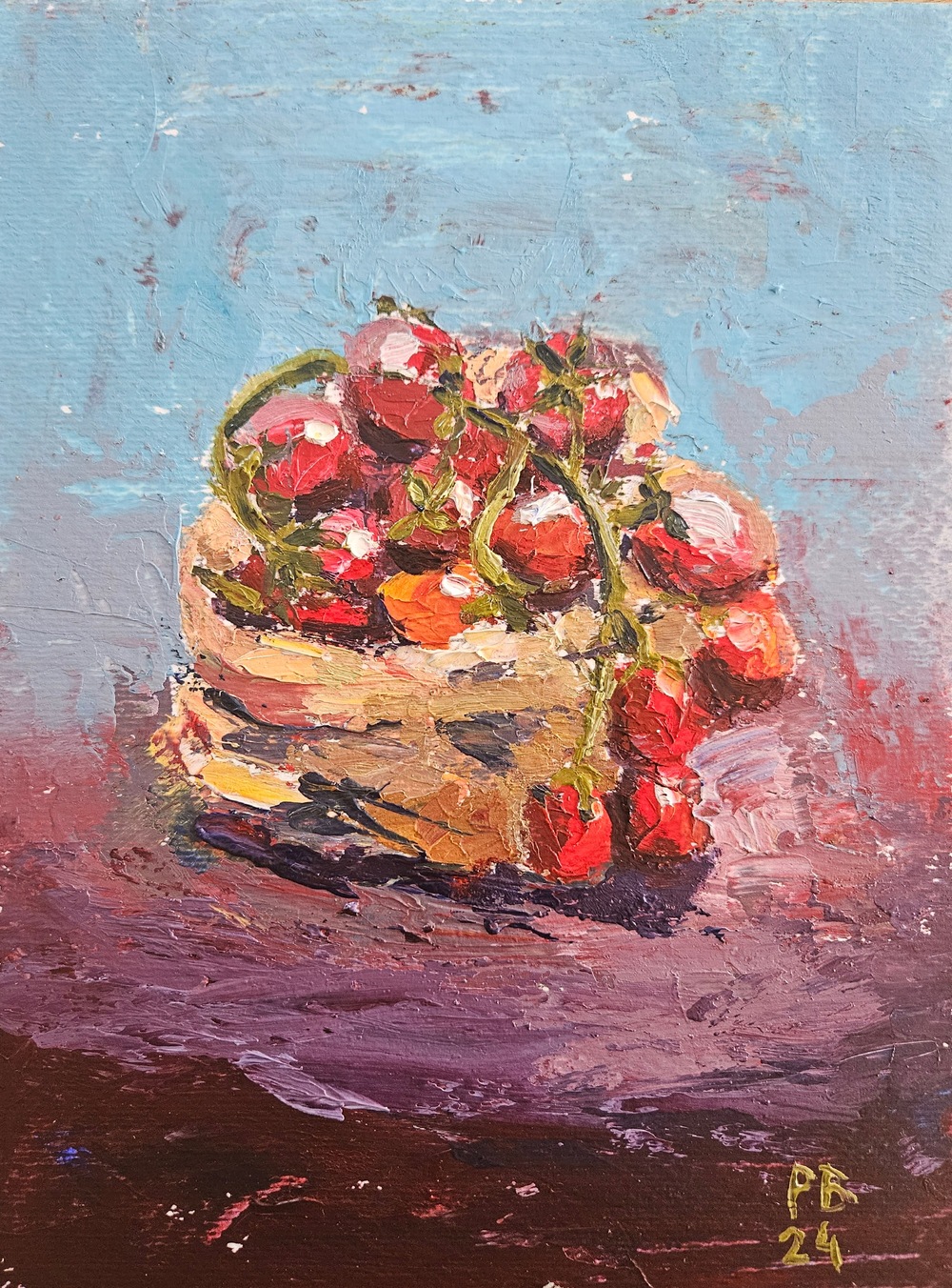 pomidorki (olej na papierze, 18x24cm)