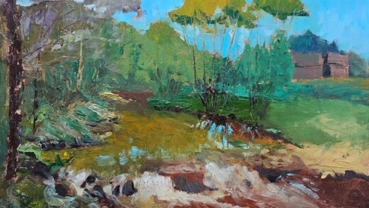 Jak tu pięknie / Nad rzeką Bóbr (Olej na płótnie, 30x40cm)