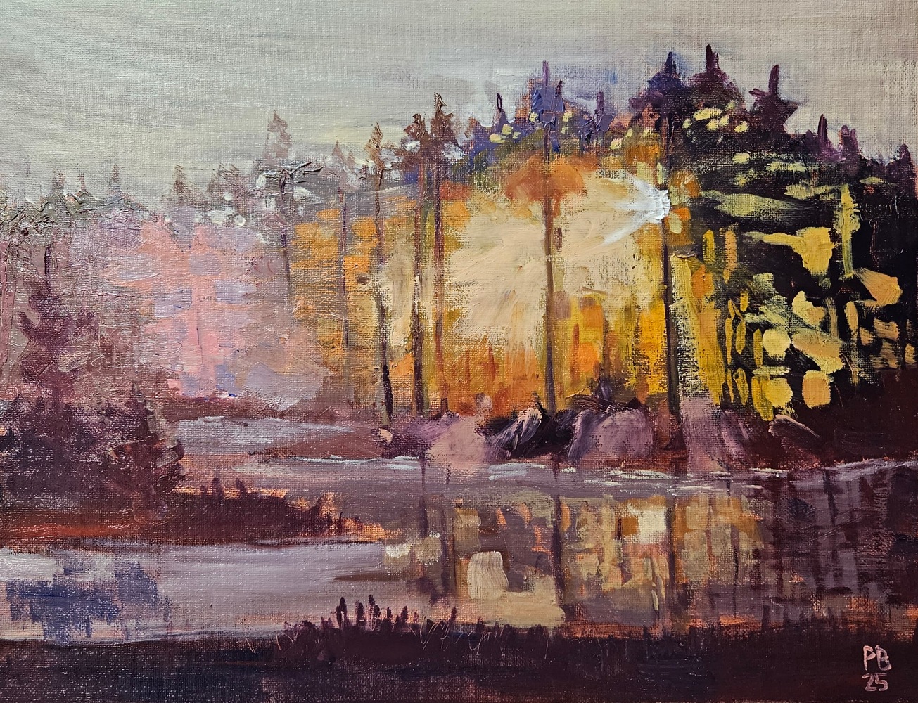 Słoneczny poranek (olej na płótnie, 30x40cm)